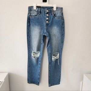 Blank NYC The Madison Crop Jeans size 27 Exterior Button Fly High Rise